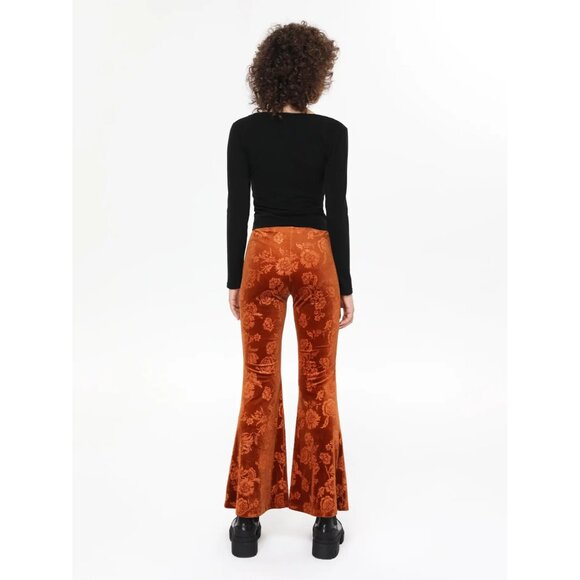 NWT CIDER HANDPICKED FLOWERS VELVET FLARE TROUSERS SIZE XL - Picture 6 of 13